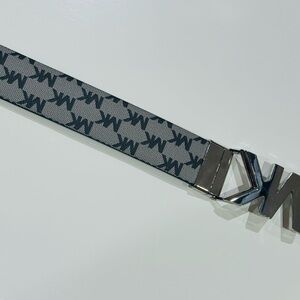 Twist Reversible Belt - Michael Kors Gray Belt Bag with Monogram Design